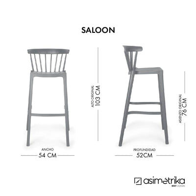 Set 2 Taburete SALOON - Gris Piedra