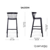 Set 4 Taburete SALOON - Negro