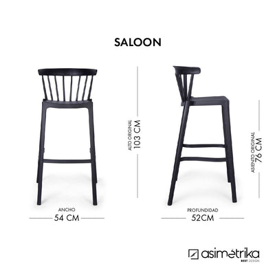 Set 2 Taburete SALOON - Negro